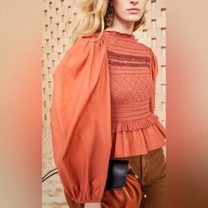 Ulla Johnson Amelia Blouse Clay Size 12